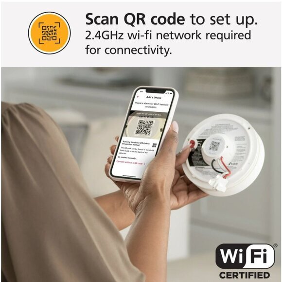 Kidde Hardwired Smart Smoke Detector Indoor Air Quality Monitor & Battery Backup - Picture 6 of 14